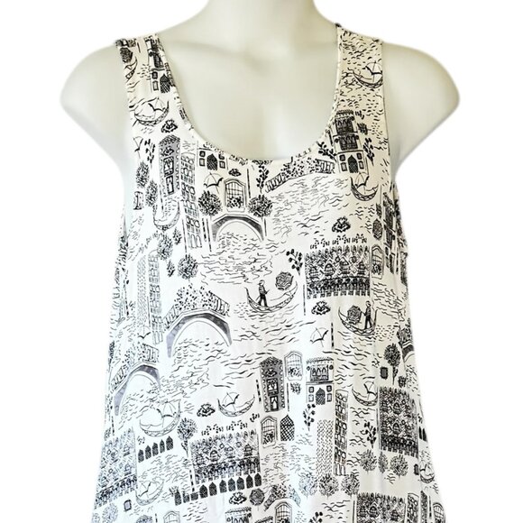 Cynthia Rowley Handkerchief Hem Swimsuit Coverup-Venice Italy 1X - Picture 3 of 7